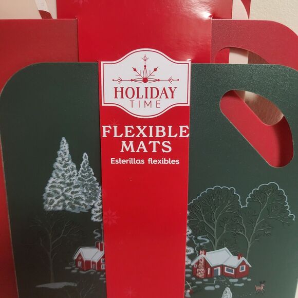 Holiday Time 3 Piece Flexible Mats Red, White, Green Includes 3 Convenient Sizes - Picture 2 of 11